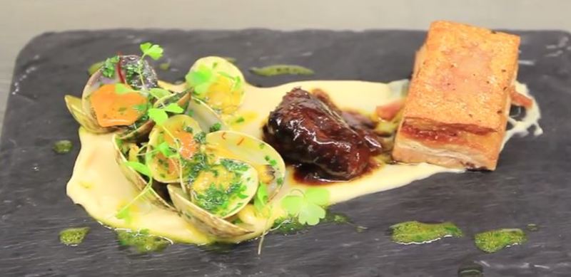 Crispy pork belly by Ben Tish Salt Yard Group