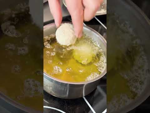 Mushroom Arancini dish made with British Lion egg liquid whole egg and yolk 🥚⁣⁣